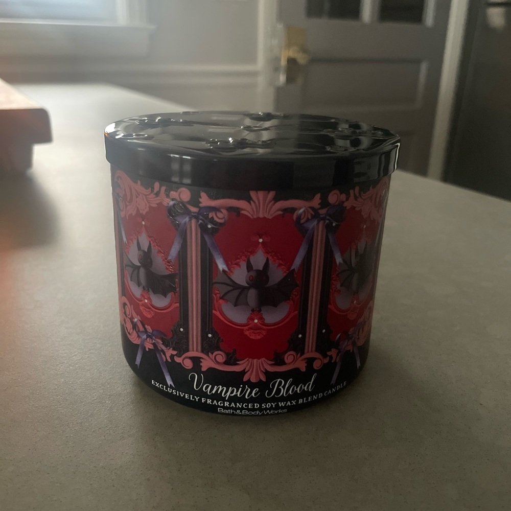 Bath & Body Works Vampire Blood Candle - Red & Black Design